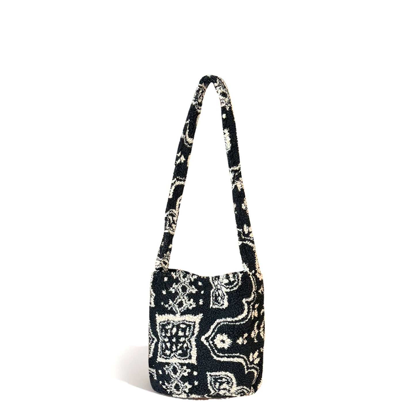 Autumn And Winter New Leopard Print Letters Printed Bucket Bag Large Capacity