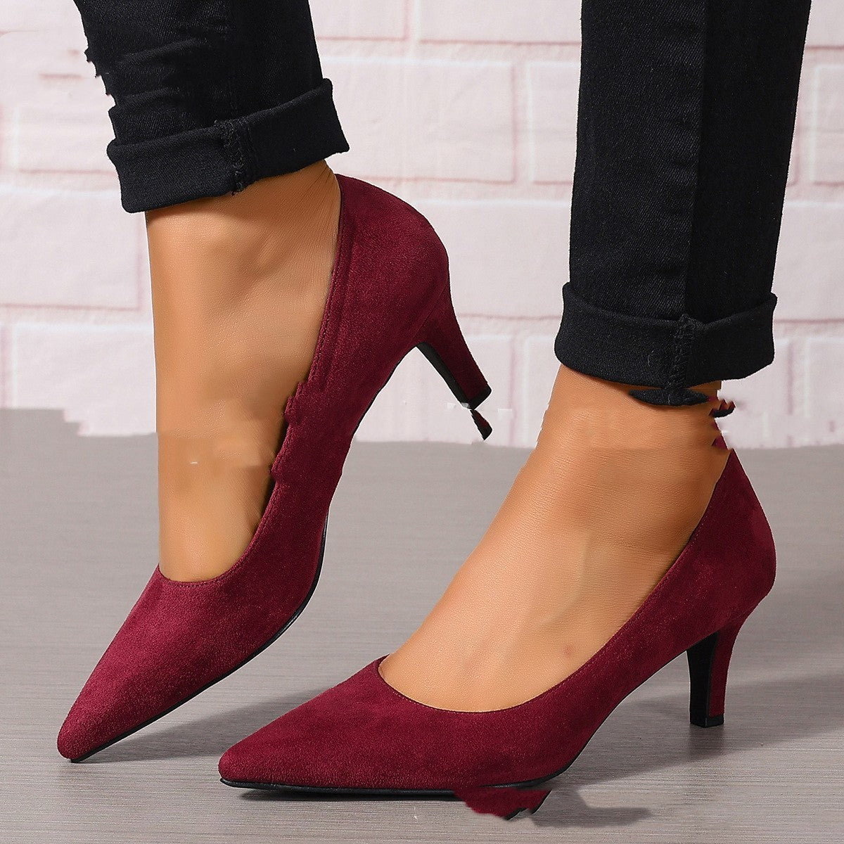 Fashion Ladies Stiletto Heel Slip-on Fashion Shoes