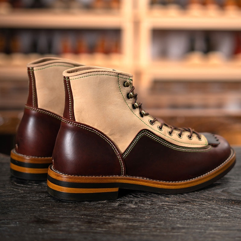 Male American Retro Motorcycle Boots