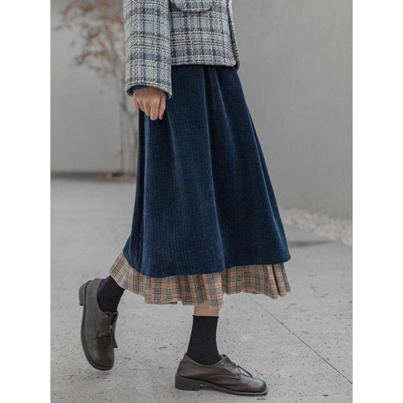 Fashionable Retro Corduroy Skirt For Women