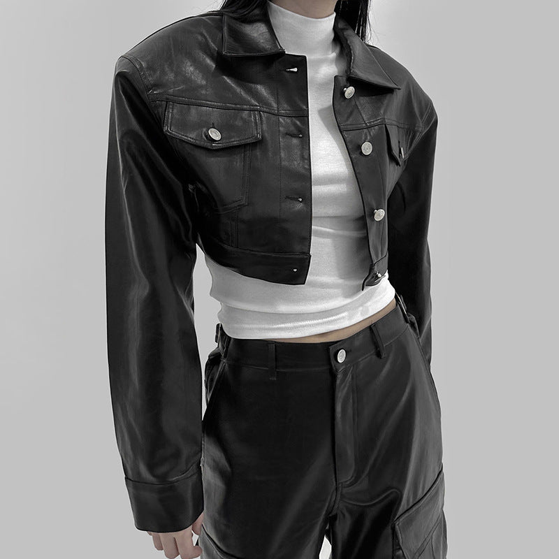 Autumn Hot Girl All-matching Biker's Leather Jacket Women