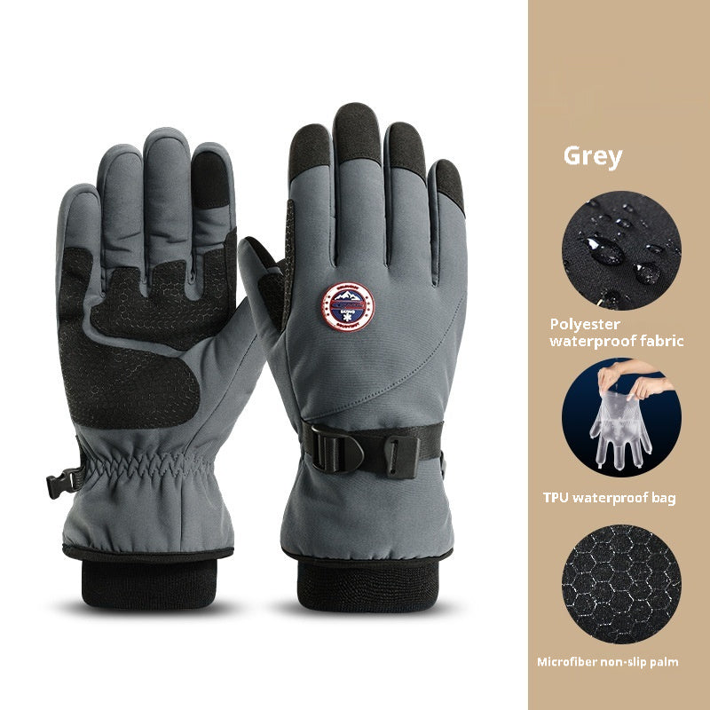 Winter Men's Warm Skiing Outdoor Sports Riding Gloves