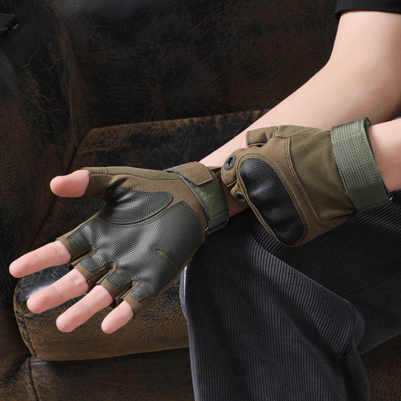 Carbon Fiber Shell Cut-resistant Wear-resistant Fighting Sports Training Non-slip Foreign Trade CS Tactical Gloves