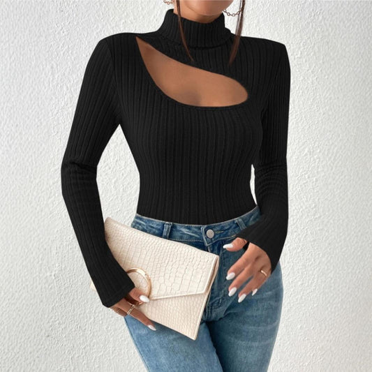 Women's Hollow-out Turtleneck Bottoming Shirt