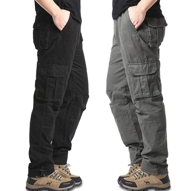 Cotton Multi-pocket Cargo Pants Men's Loose Wear-resistant Loose Outdoor Leisure