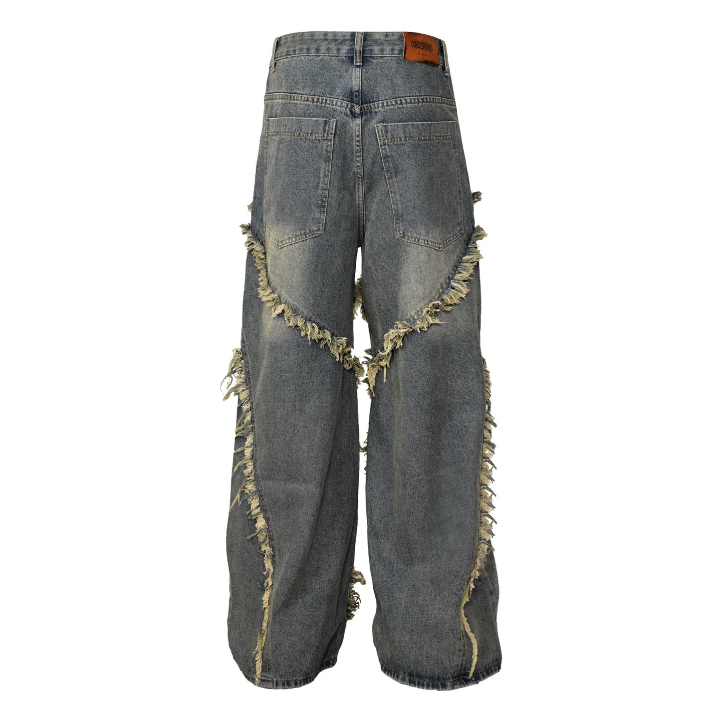 Wash Distressed Stitching Jeans With Whiskers Same Style For Men And Women