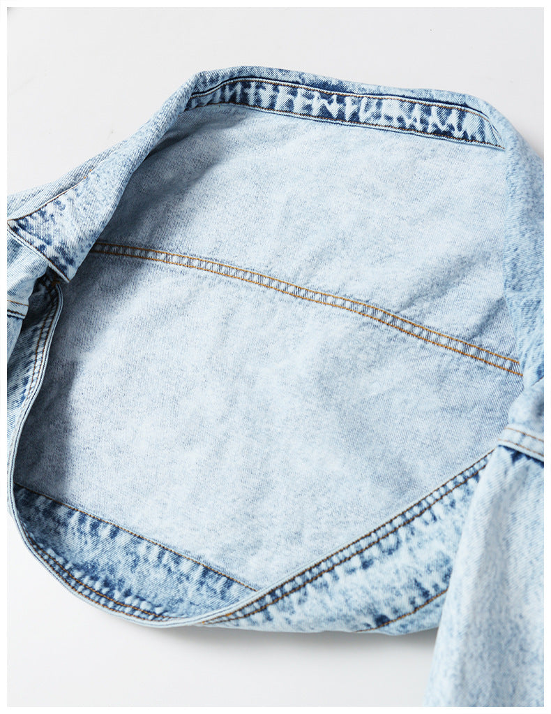 Motorcycle Jacket Short Denim Jacket Top