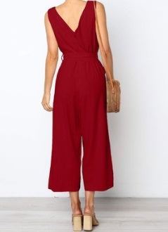 European and American new sexy halter straps jumpsuit