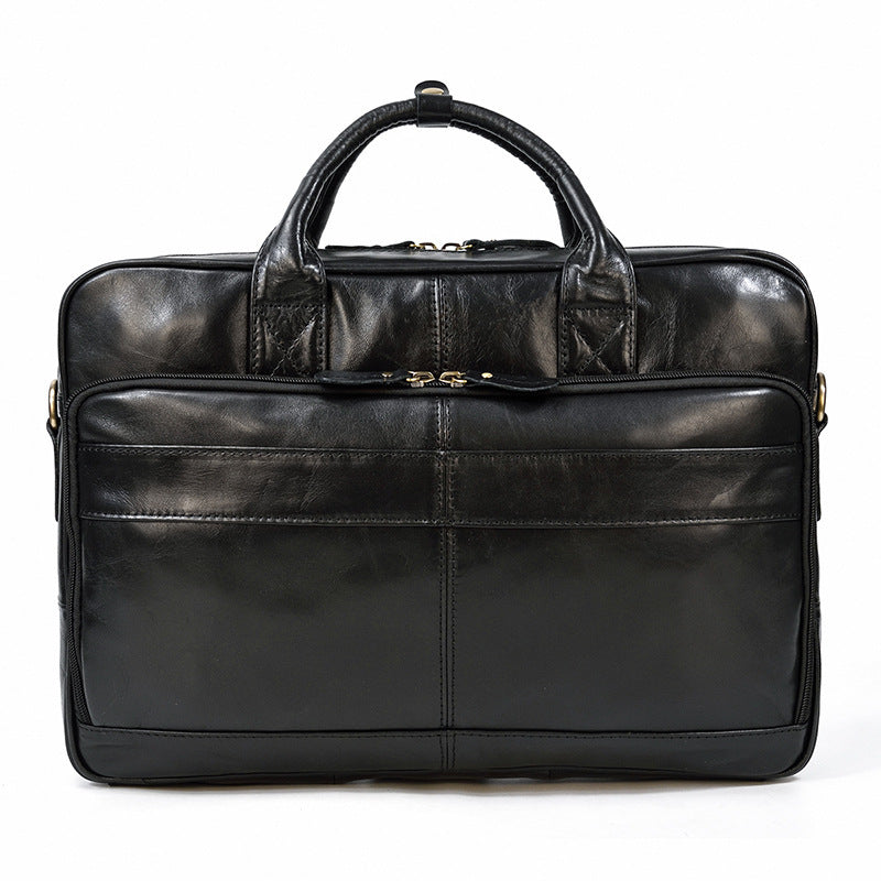 Men's First Layer Cowhide Portable Briefcase