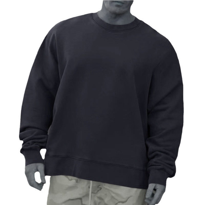 Round Neck Sweater Fleece Light Board Solid Color Pullover