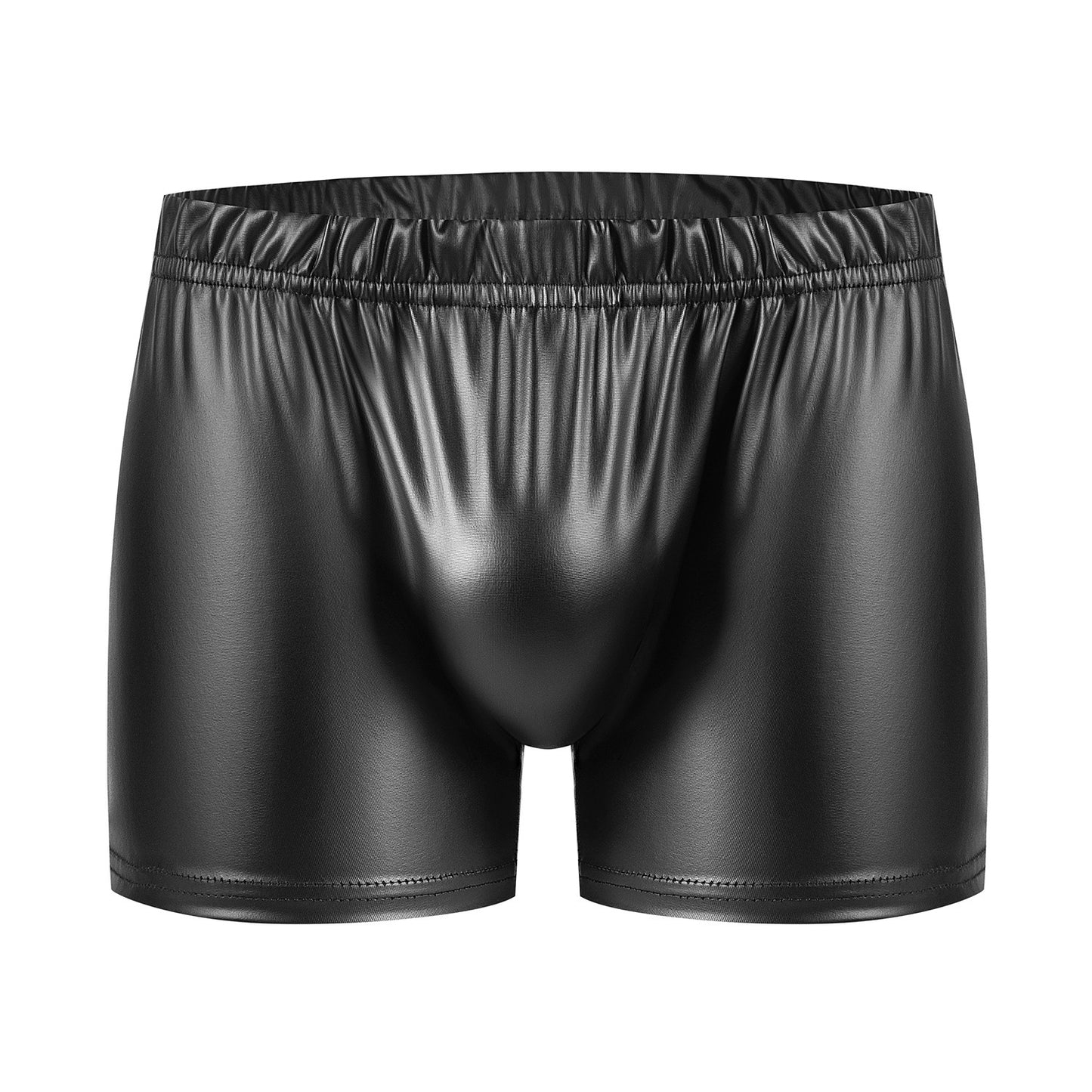 Men's Close-fitting Matte Soft Leather Square Shorts Slim Leather Underwear