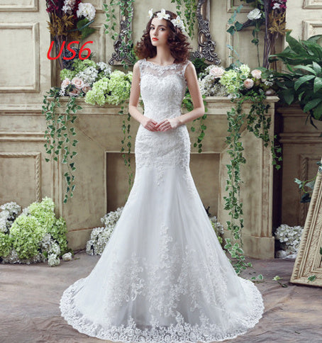 Bride Trailing Wedding Dress sexy Lace Mermaid Wedding DressW