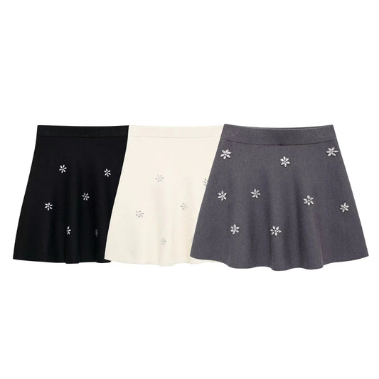 Women's Fashion High Waist Knit Mini Skirt