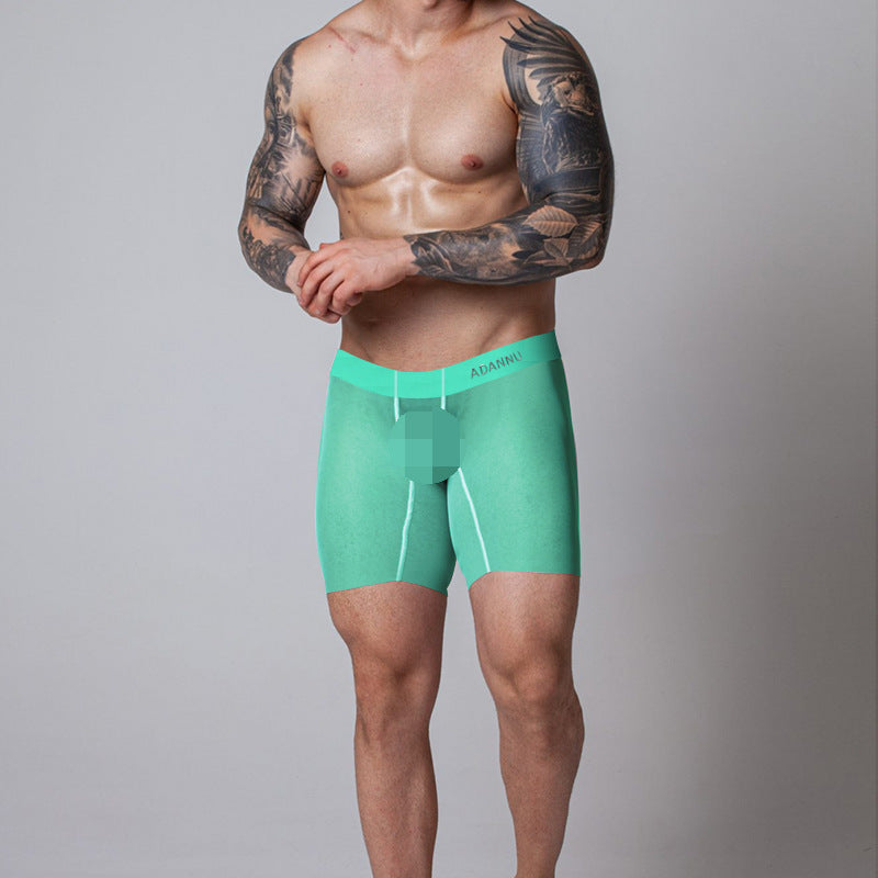 Transparent Ultra-thin Ice Silk Men's Boxer Sports Short-length Pants