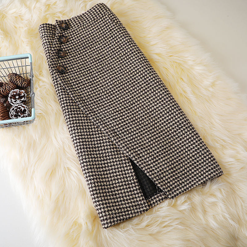 Design Houndstooth Midi Skirt