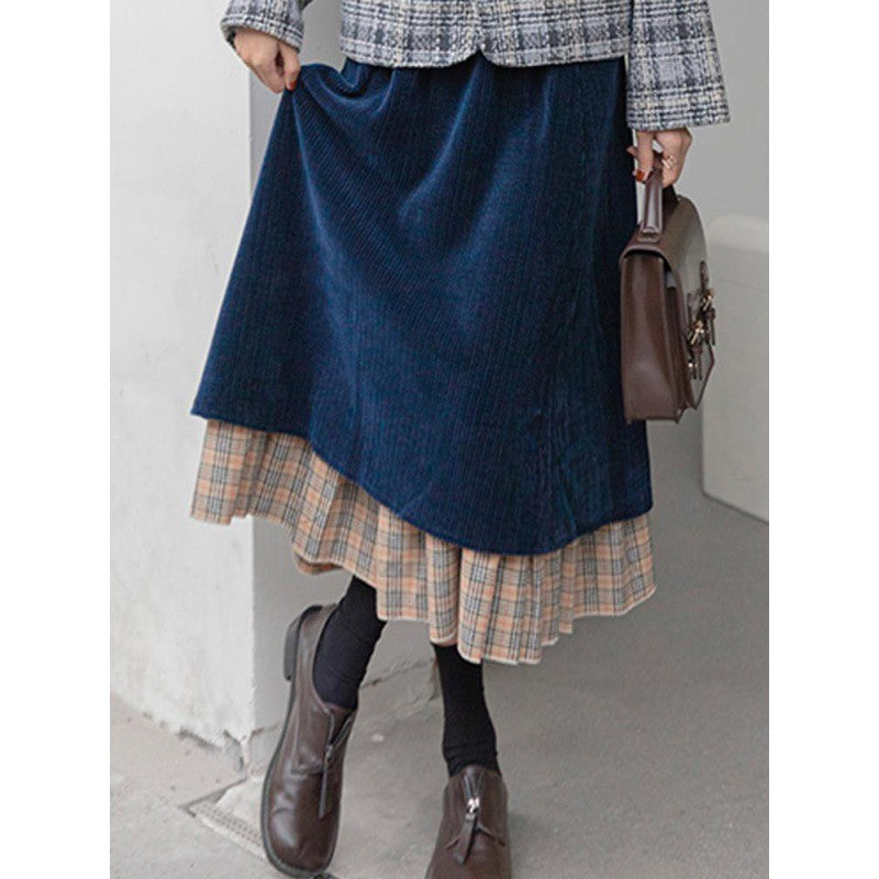 Fashionable Retro Corduroy Skirt For Women