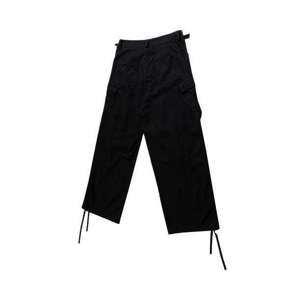 Loose Wide Leg Slightly Flared Profile Pleated Side Zipper Multi-pocket Cargo Pants