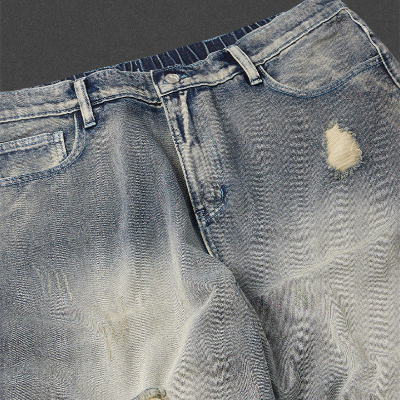 High Street Heavy Industry Water Washed Hole Jeans