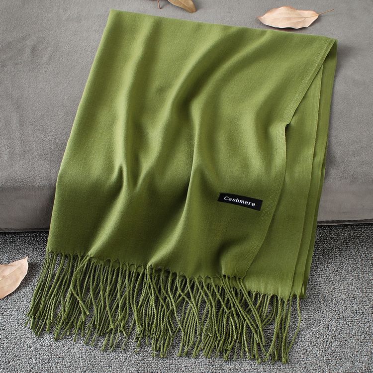 Fashion Simple Solid Color Tassel Scarf Shawl