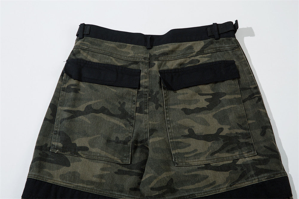 Heavy Industry Camouflage Workwear Men Trousers Stitching