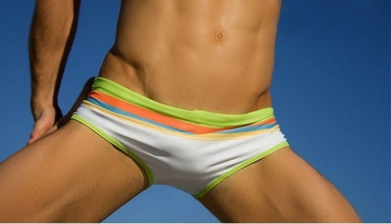 Fashion Rainbow Swim Briefs Boxer Swimming Trunks