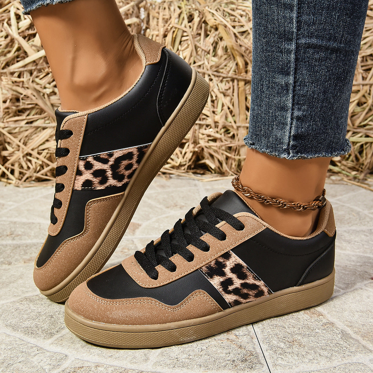 Flat Lace-up Oversized Casual Shoes