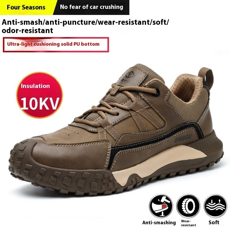 Men's Anti-smashing And Anti-penetration Steel Toe Cap Lightweight And Wear-resistant Work Shoes