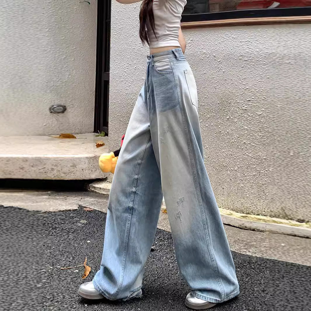 Women's American-style Retro Wide Leg Jeans Loose