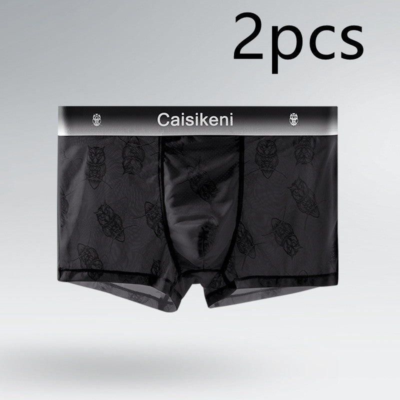 Summer Ice Silk Ultra-thin Breathable Mesh Boxers