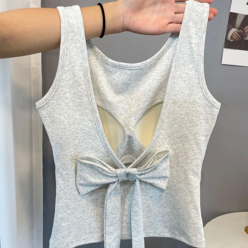 Pure Desire Style Bow Beautiful Vest Sling Women's Slim Fit