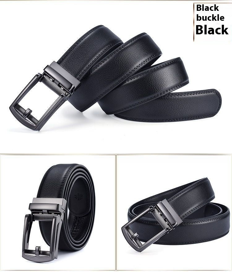 Men's Leather Belt Automatic Buckle Two-layer Cowhide