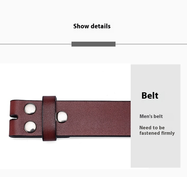 Classic Business Men Headless Snap Fastener Leather Belt