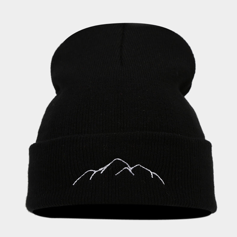 Peak Embroidery Sleeve Cap Trendy Outdoor Fashion Personalized Warm Keeping Beanie Hat