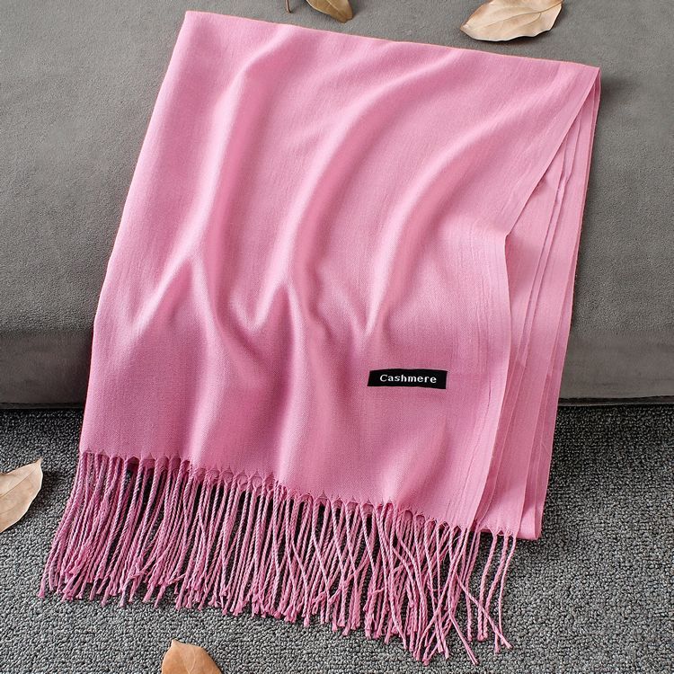 Fashion Simple Solid Color Tassel Scarf Shawl