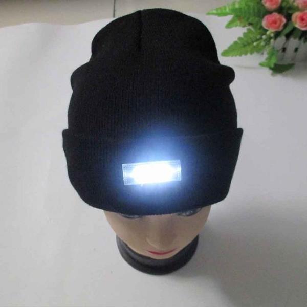 LED Headlamp Glowing Knit Warm Hat With A Flashlight For Camping Night Climbing Fishing Ski Novelty Lighting Warm Led Hat