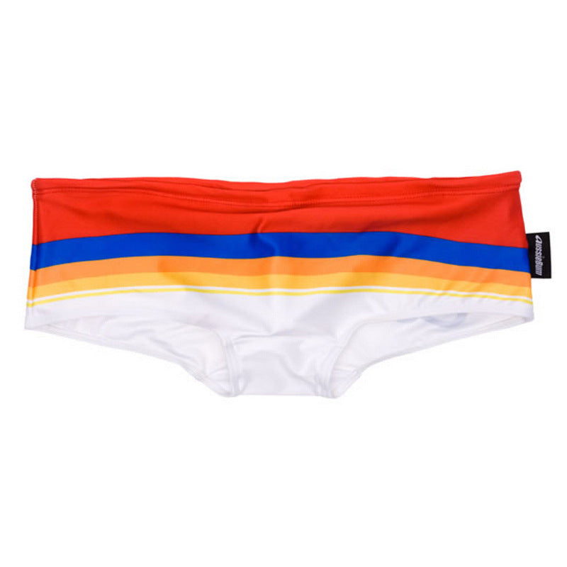 Fashion Rainbow Swim Briefs Boxer Swimming Trunks