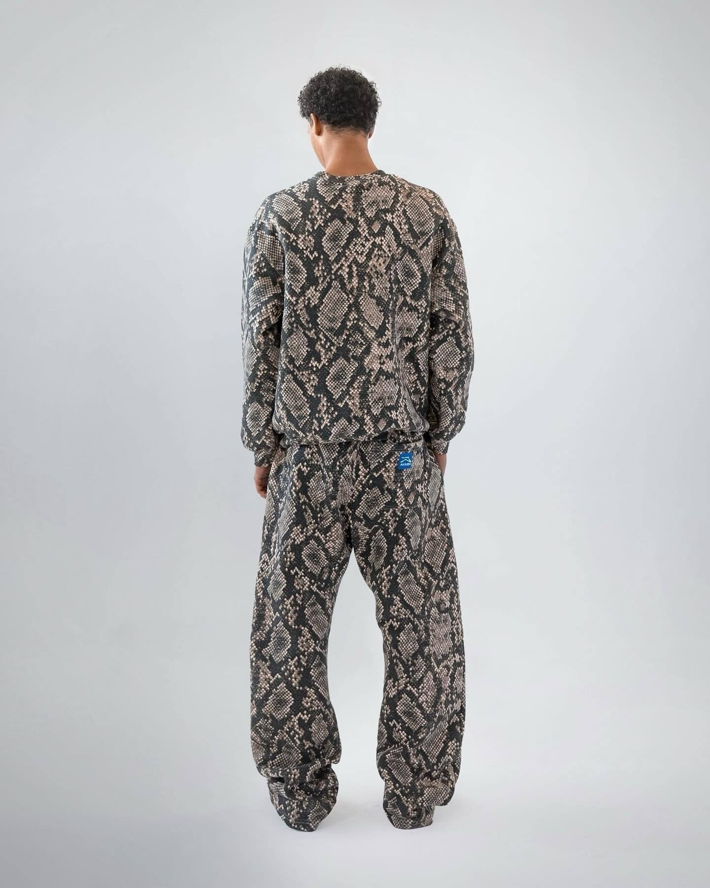 Python Print Neutral Loose-fitting Hoodie Suit