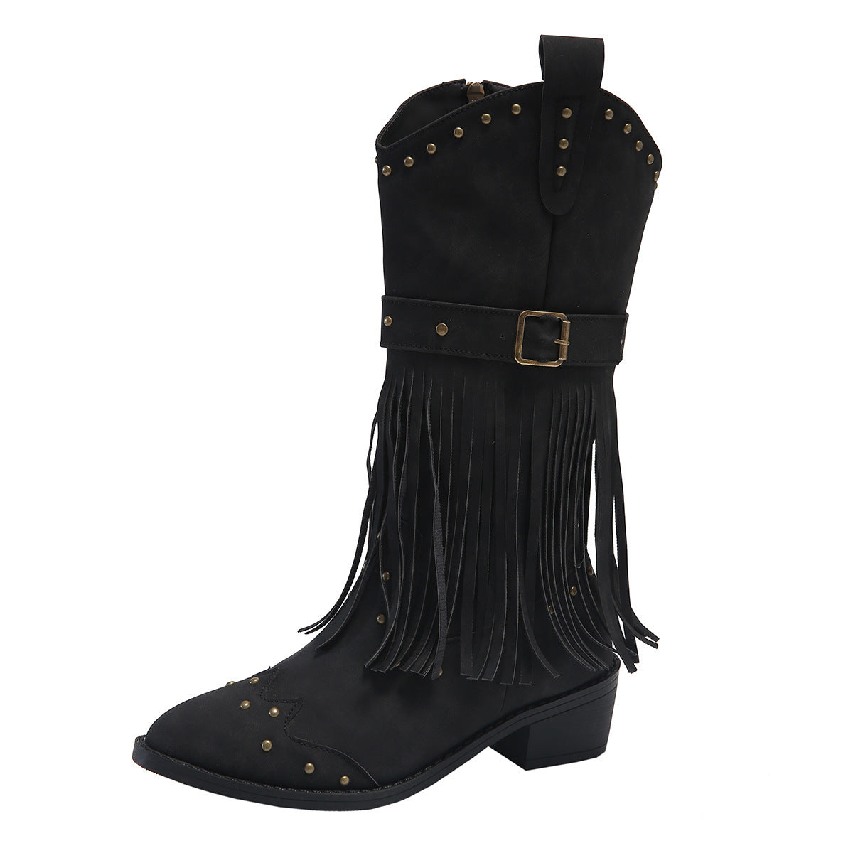 Retro Winter Fashion Square Heel Boots