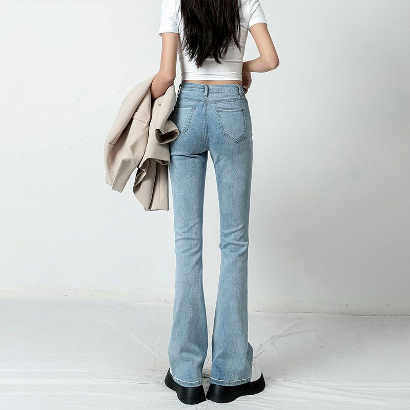 Women's Light-colored Skinny Jeans High Waist Tight