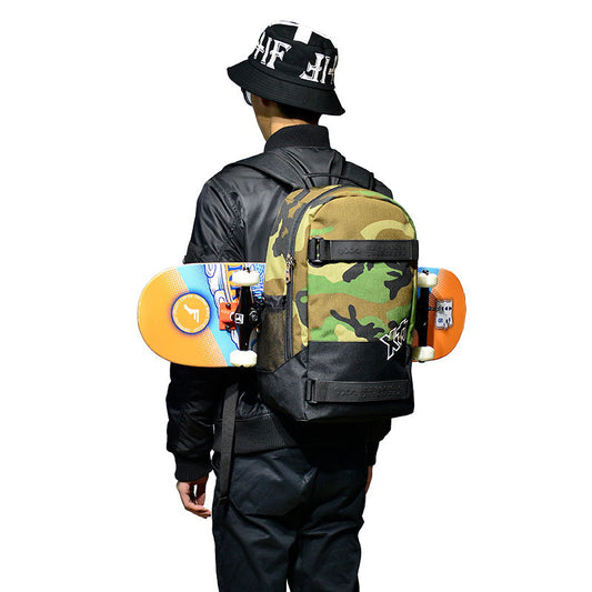 Double-shoulder Skateboard Large-capacity Backpack Multi-functional Double Rocker Land Punching Board