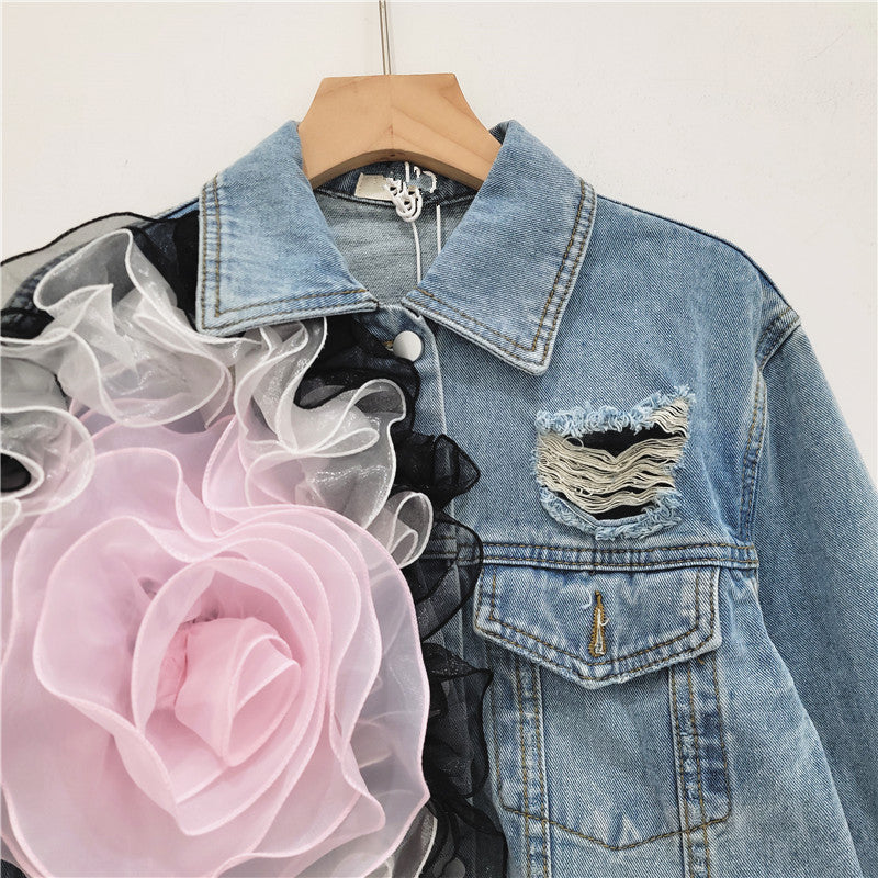 Short Denim Coat For Women Loose Jacket