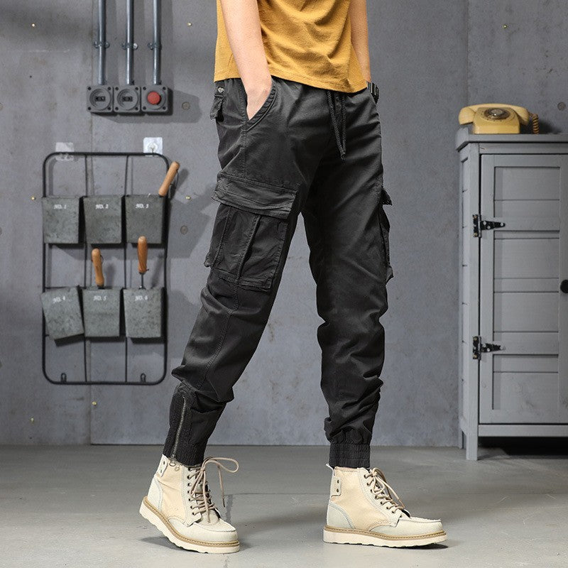 Men's Multi-pocket Casual Trousers Loose Tappered