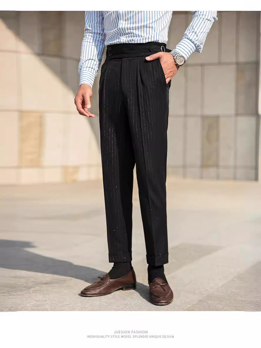 Italian Naples High-waisted Trousers Men