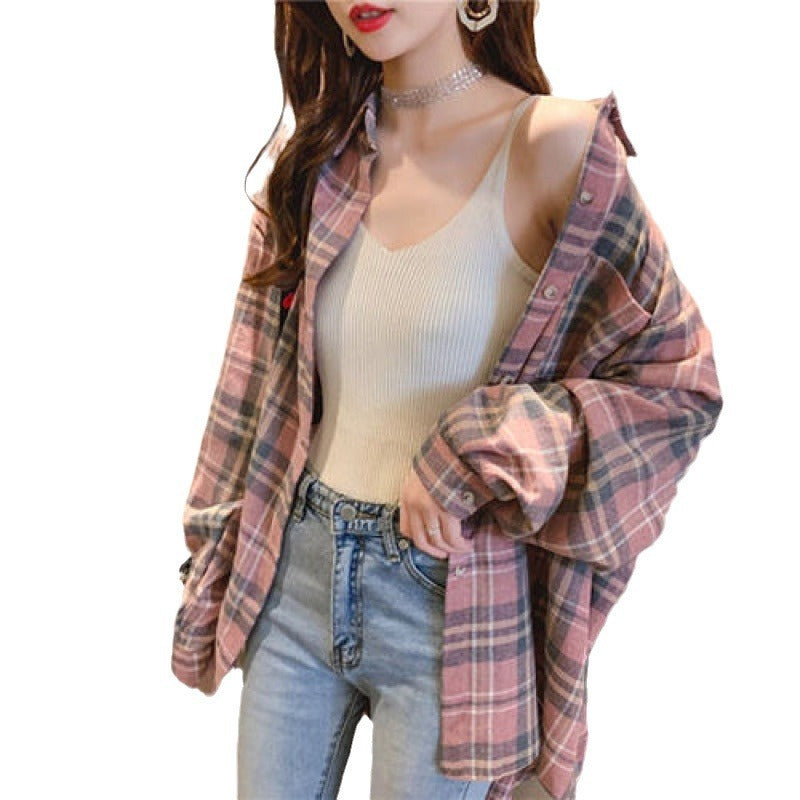 Spring New Plaid Shirt Women