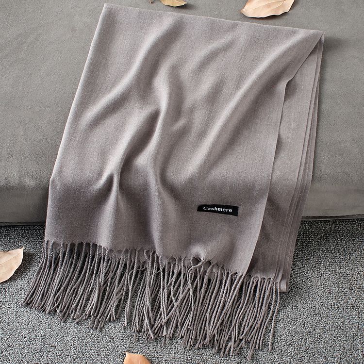 Fashion Simple Solid Color Tassel Scarf Shawl