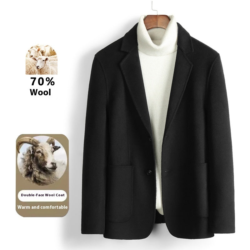 Sheep Wool Double-faced Woolen Goods Suit Short Gentleman Business Men's Jacket