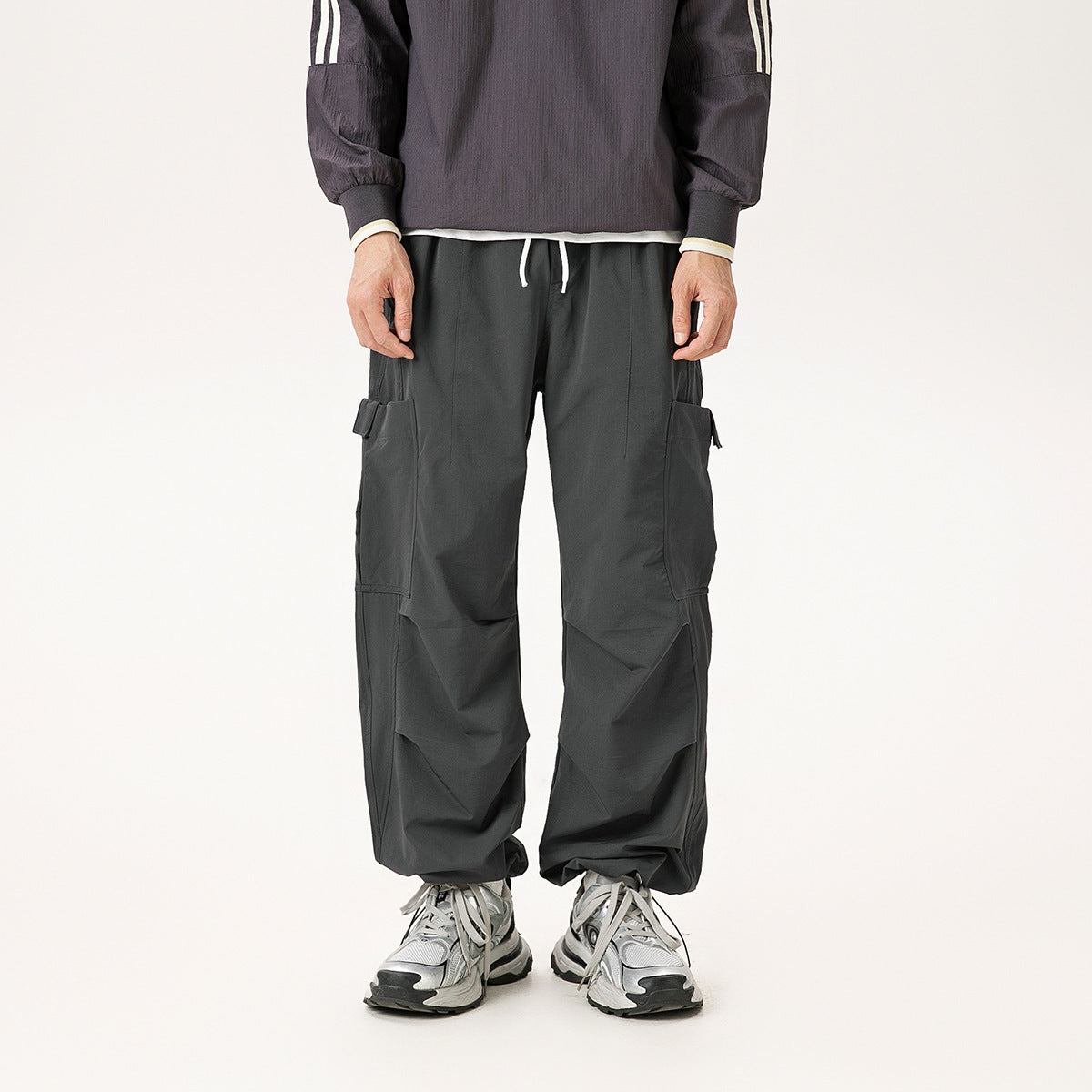 Casual Straight-leg Loose Cargo Pants Male