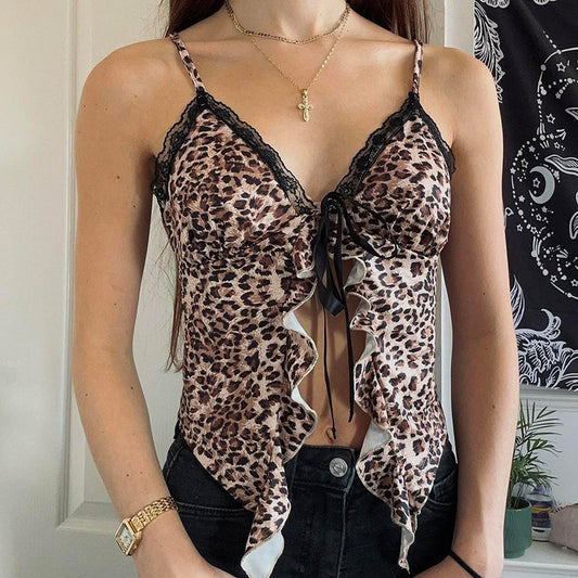 European And American Hot Girl Sexy Leopard Print Small Sling