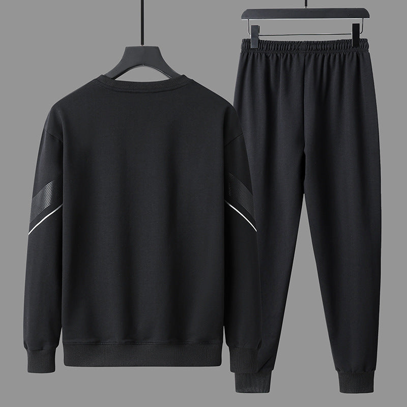 Round Neck Sweater Pants Men's Casual Sweatshirt Outfit