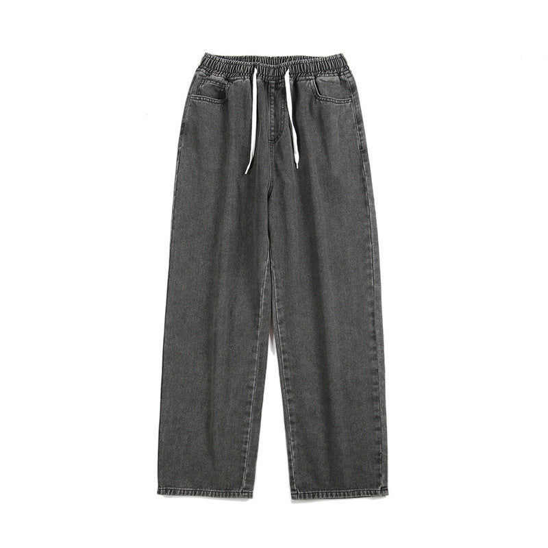 Elastic Waist Loose Straight Drooping Mop Pants